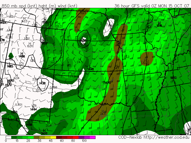 10.14.07 GFS 850 winds 0z