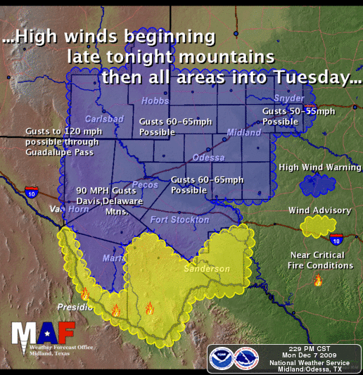 Historic Wind Event in Texas and New Mexico Tomorrow?